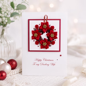 Handmade Christmas Poinsettia Card