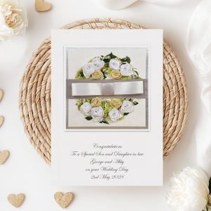 Luxury Rose Wreath Wedding Card