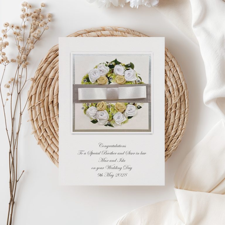 Handmade Wedding Card “Floral Wreath”