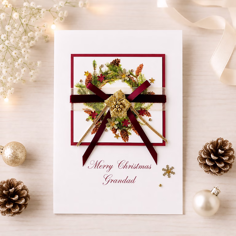 Luxury Handmade Christmas Card ‘Cone Wreath’