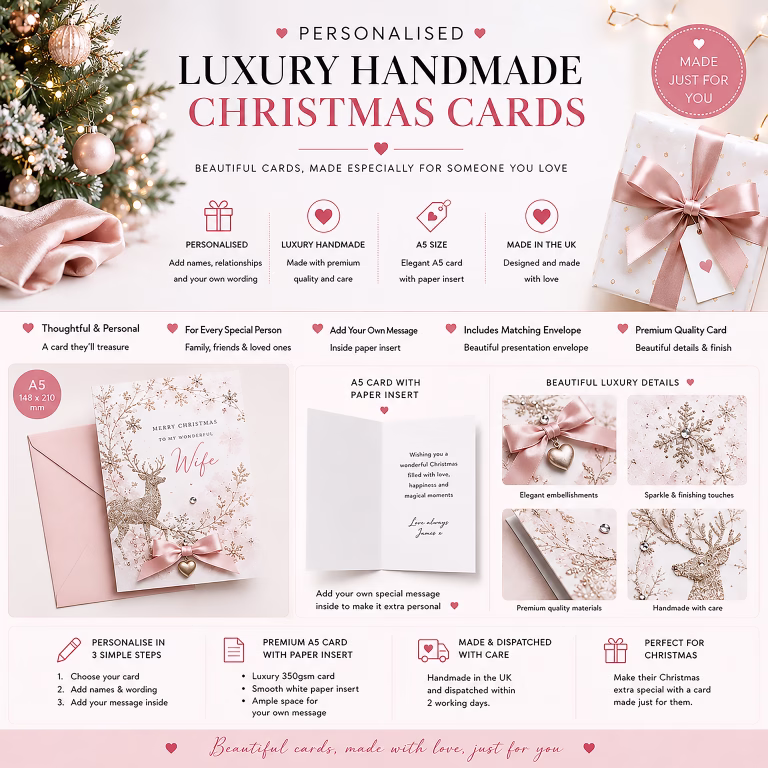 Personalised Luxury Reindeer Christmas Card