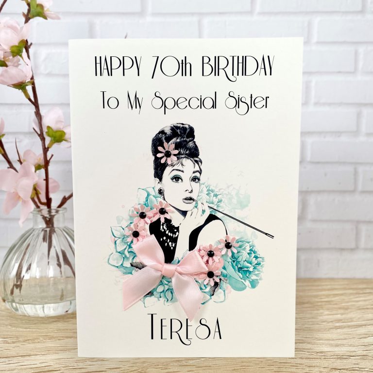 Handmade Birthday Card ‘Audrey Hepburn’