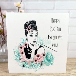 Handmade Birthday Card Audrey Hepburn Square Card
