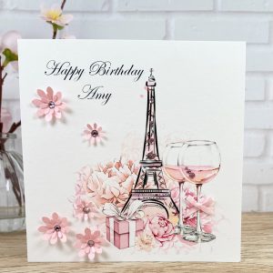 Handmade Birthday Card Eiffel Tower Square Card