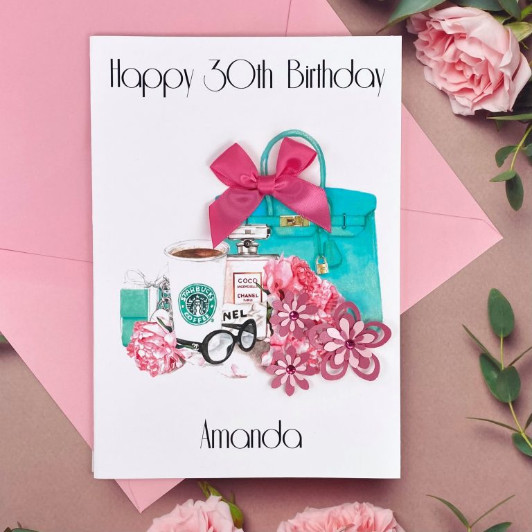 Handmade Birthday Card ‘Pink’