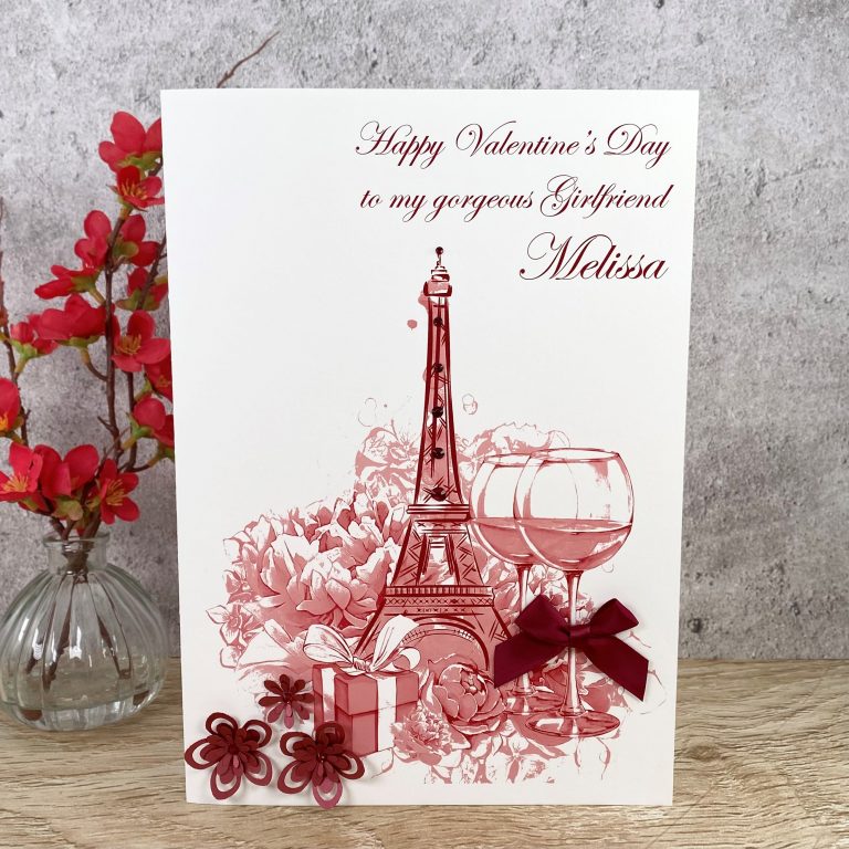 Handmade Valentines Card ‘Eiffel Tower’