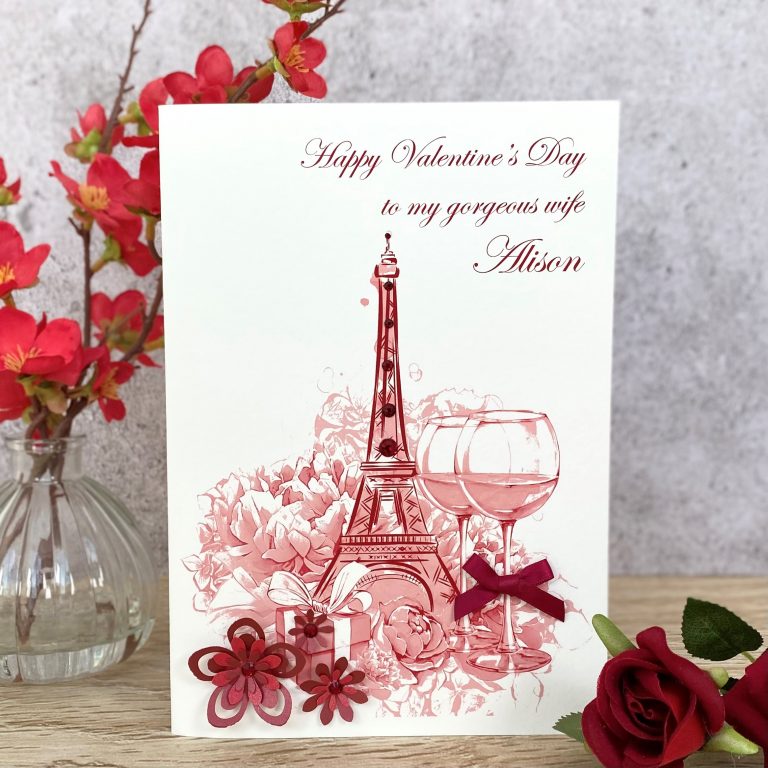 Handmade Valentines Card ‘Eiffel Tower’