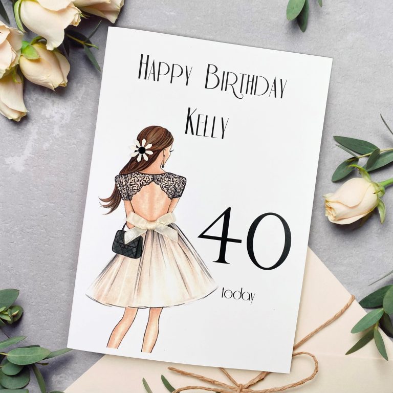 Handmade Birthday Card ‘Lace Dress’