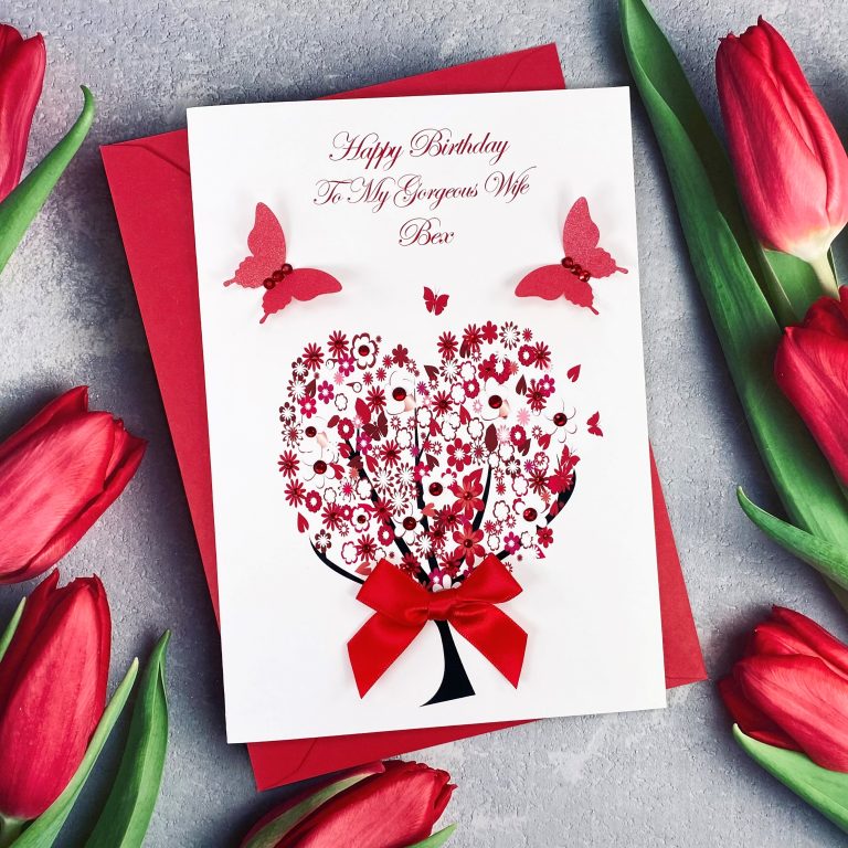 Handmade Birthday Card ‘Floral Heart Tree’