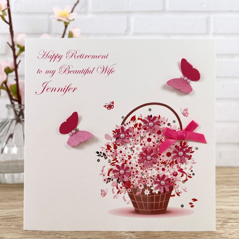 Handmade Retirement Card ‘Floral Basket’