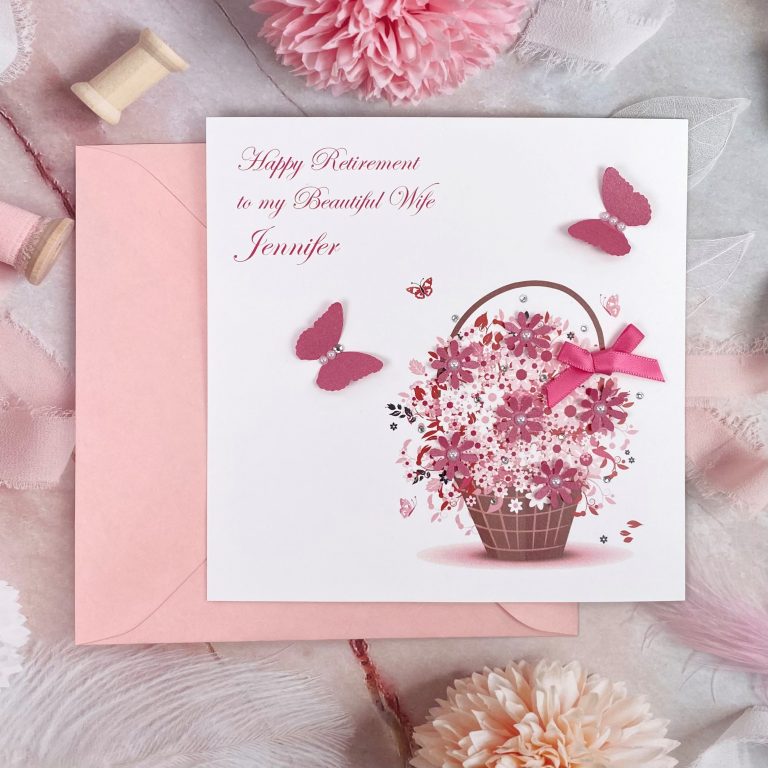 Handmade Retirement Card ‘Floral Basket’