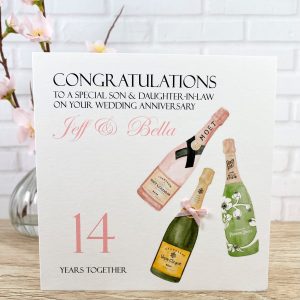 Handmade Wedding Anniversary Card Moet Champagne Card