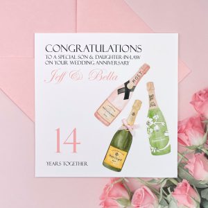 Handmade Wedding Anniversary Card Moet Champagne Square Card