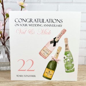Handmade Wedding Anniversary Card Moet Champagne Square Card