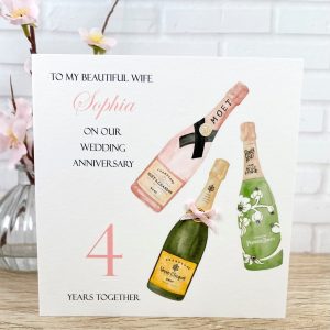 Handmade Wedding Anniversary Card Veuve Clilcquot Champagne Card