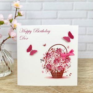 Handmade Birthday Card Flower Basket