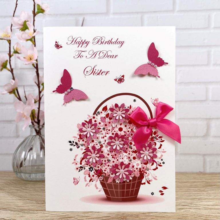 Handmade Birthday Card ‘Floral Basket’
