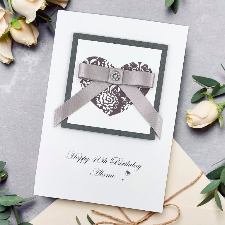 Luxury Handmade Birthday Card ‘Ribbon Bow’