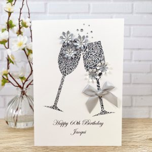 Handmade Birthday Card Silver Toast A5 Large Card