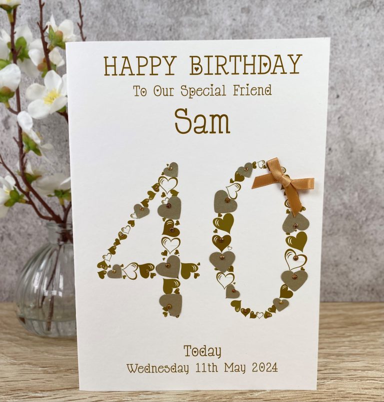 Handmade Birthday Card ‘Heart Numbers’