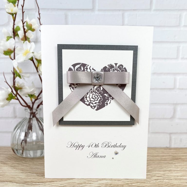 Luxury Handmade Birthday Card ‘Ribbon Bow’
