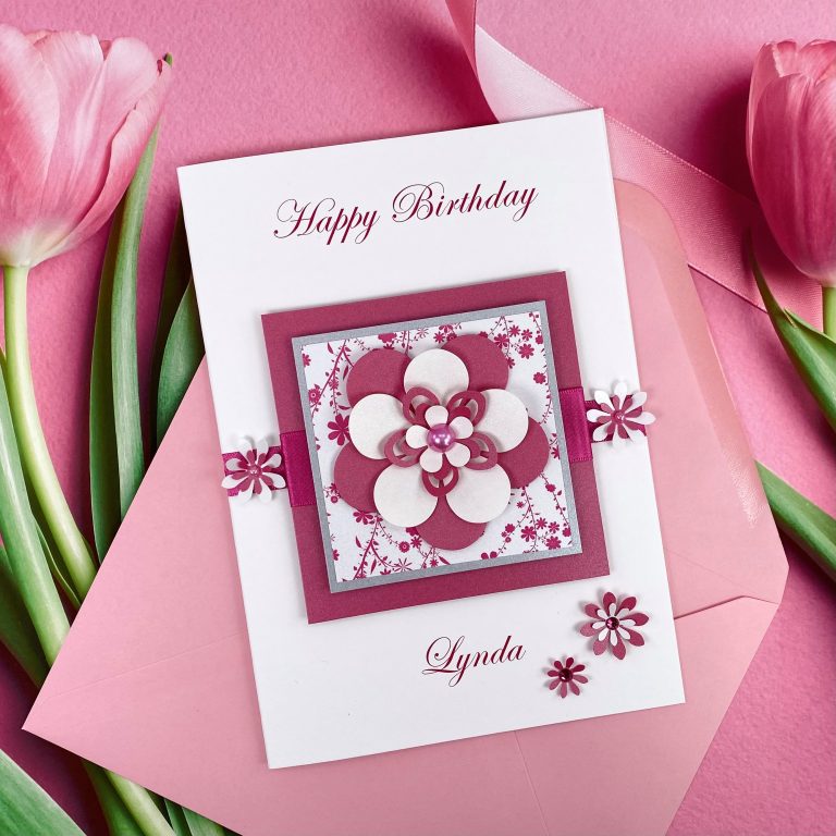 Luxury Handmade Birthday Card ‘Exquisite Flower’