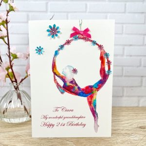 Handmade Aerial Hoop Birthday Card A5 Large Card