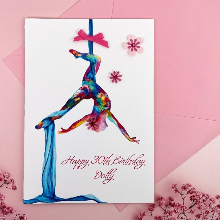 Handmade Birthday Card ‘Aerial Silk’