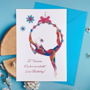 Handmade Birthday Floral Aerial Hoop A5 Card