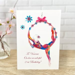 Handmade Birthday Floral Aerial Hoop A5 Large Card