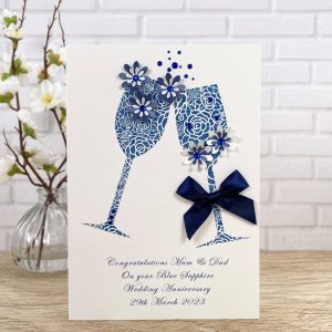 Blue Sapphire Wedding Anniversary Card