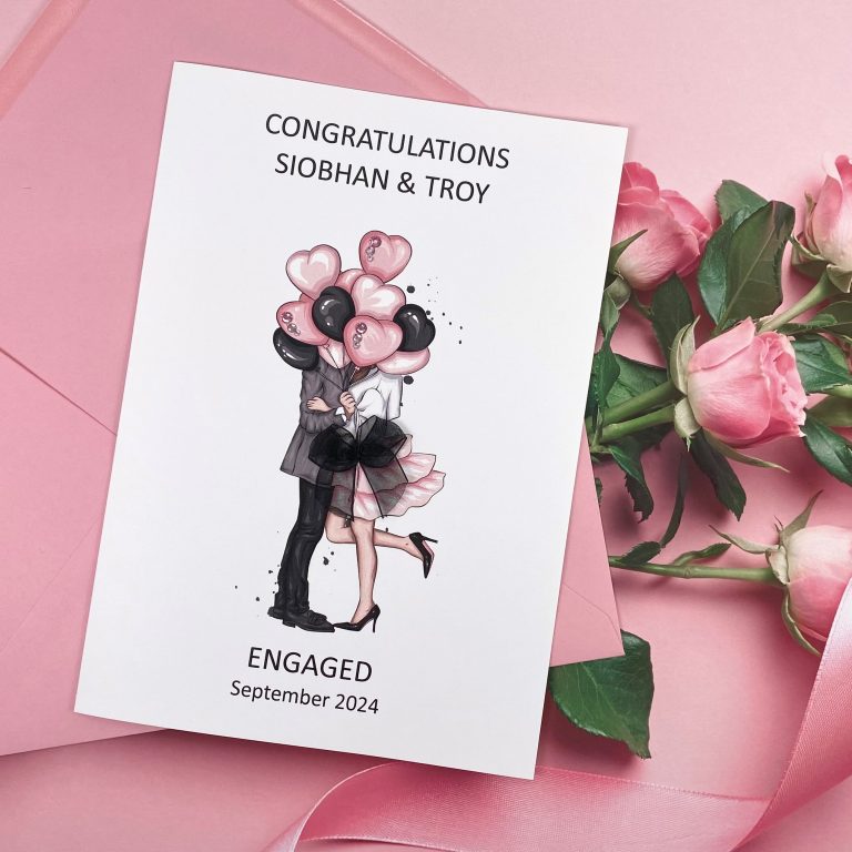 Handmade Personalised Engagement Card ‘Balloons’