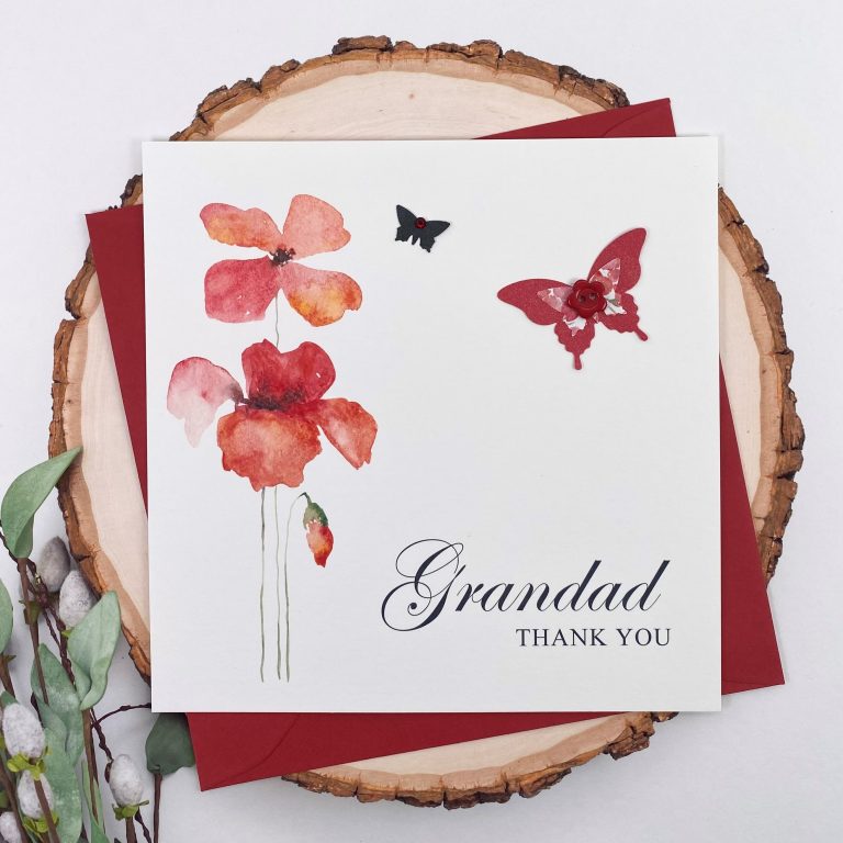 Handmade Thank You Card ‘Poppies’
