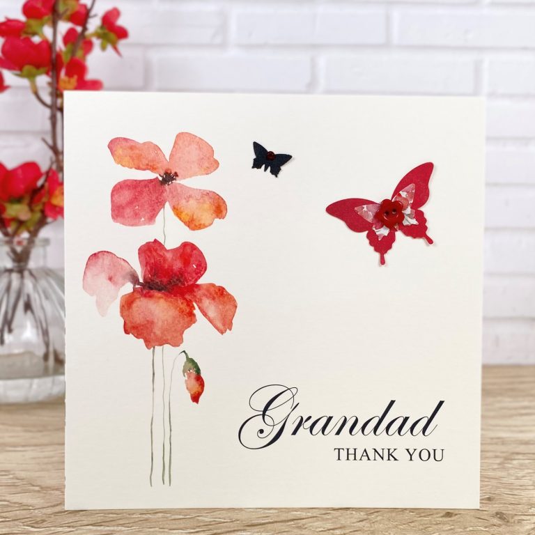 Handmade Thank You Card ‘Poppies’