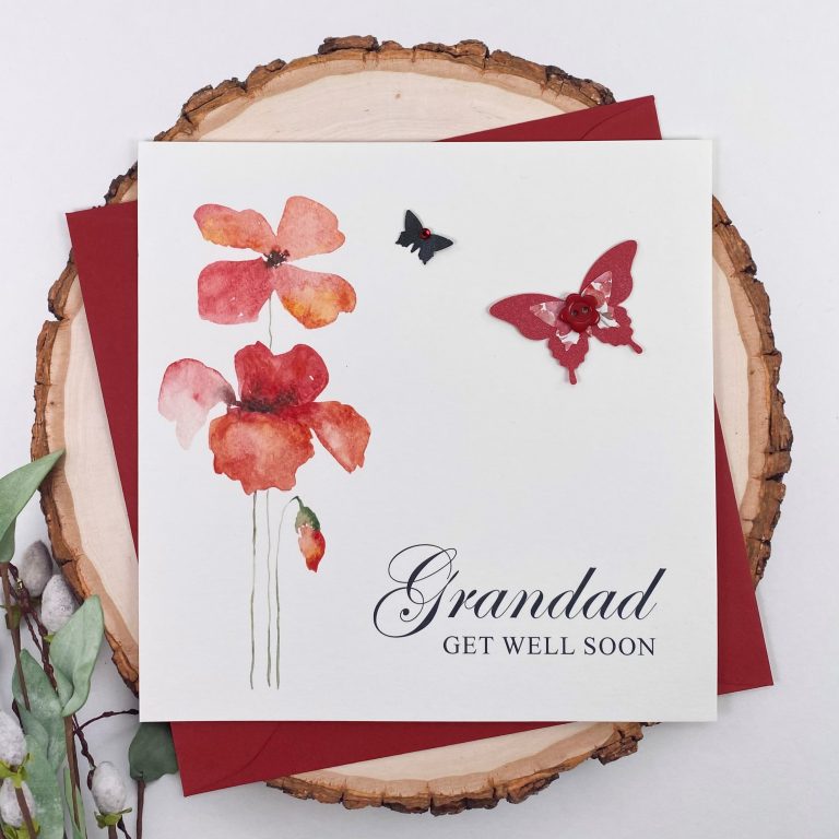 Handmade Get Well Card ‘Poppies’