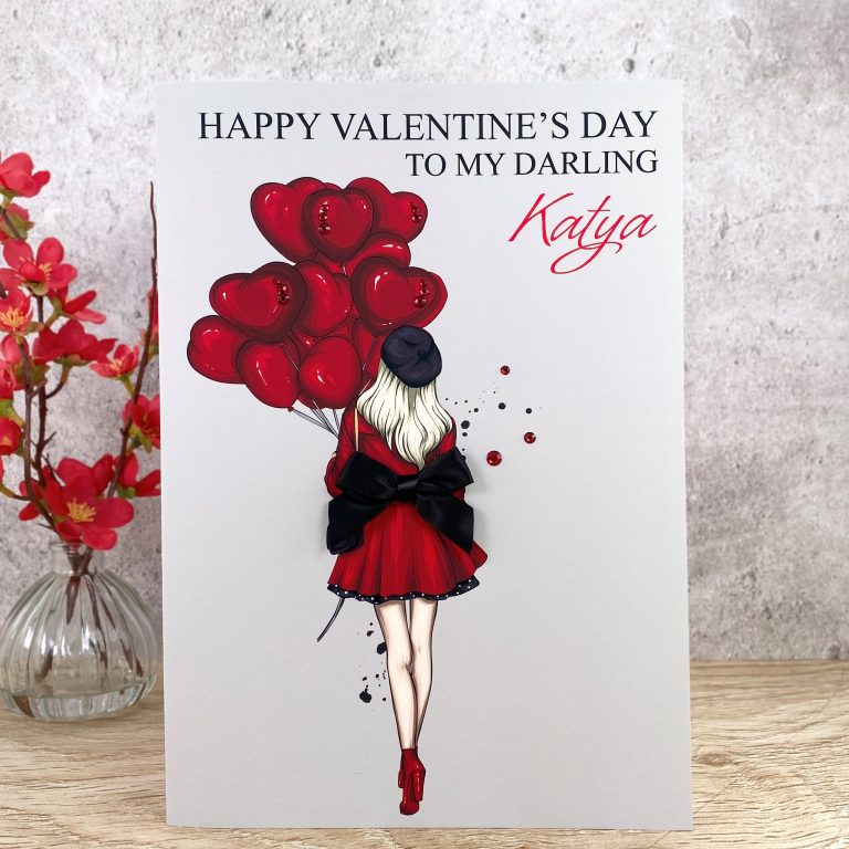 Handmade Valentines Card ‘Balloons’