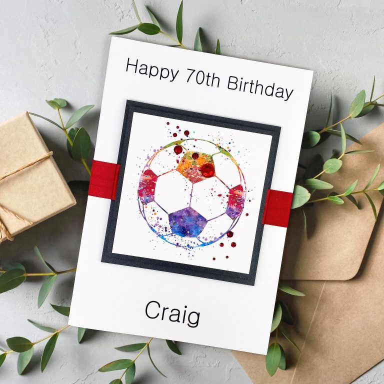 Luxury Handmade Birthday Card ‘Football’