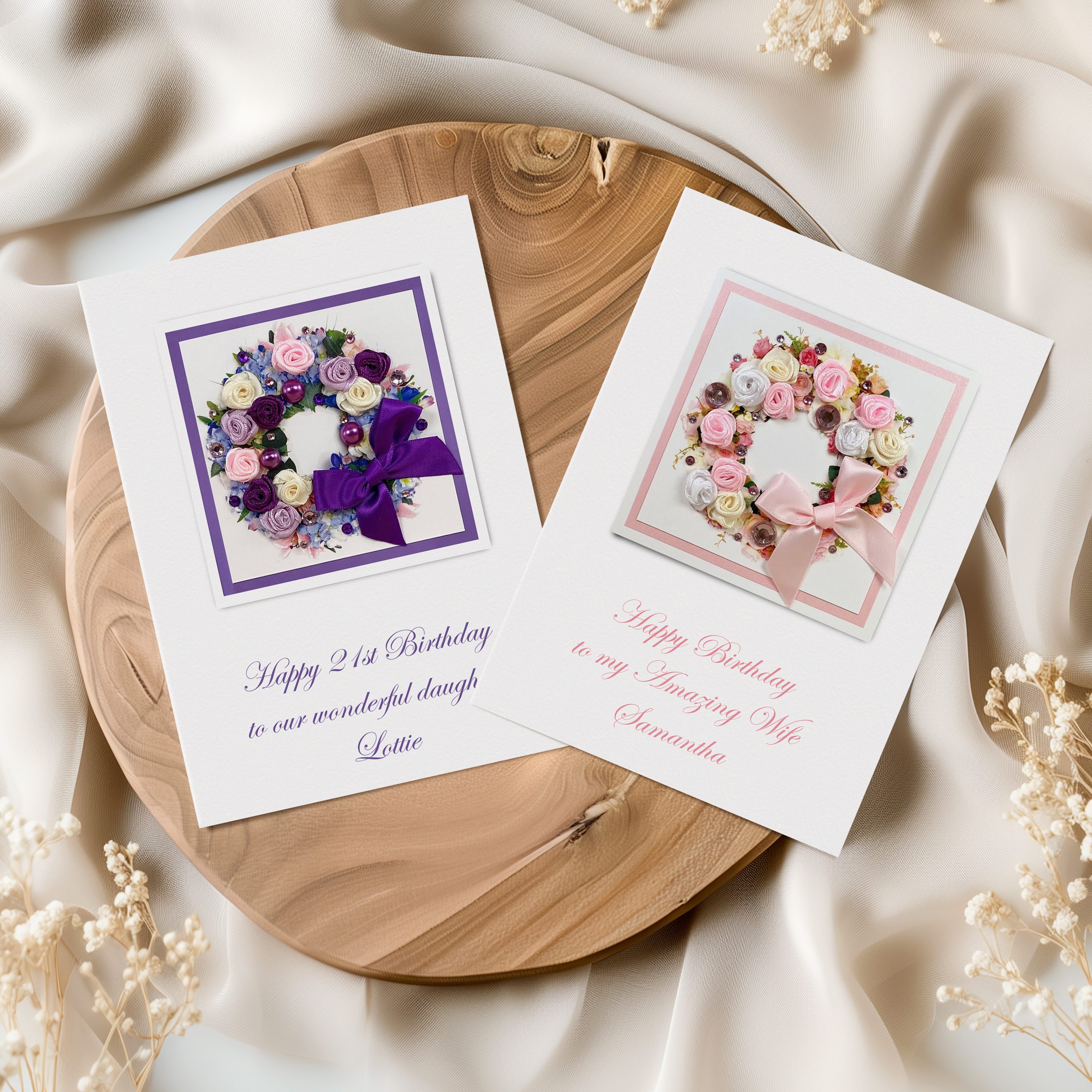 Luxury Floral Wreath Birthday Card