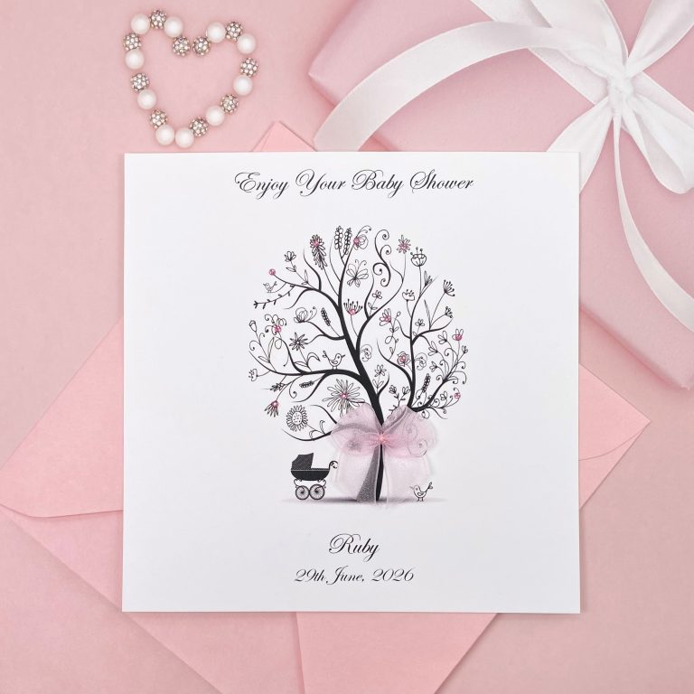 Handmade Baby Shower Card “Floral Tree”