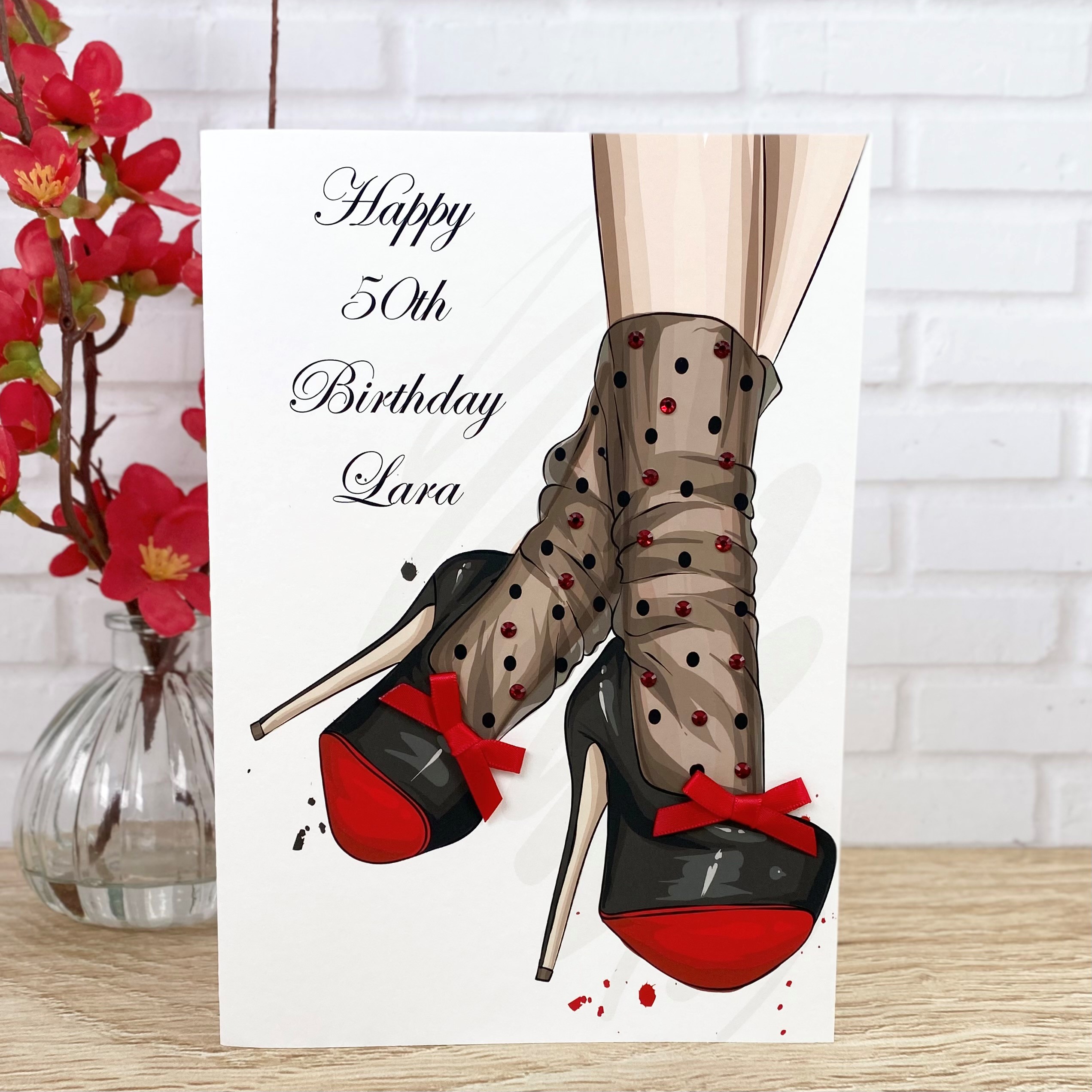 Handmade Birthday Card Christian LouboutIn Shoes A5 Card