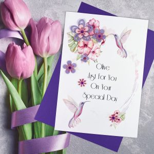 Handmade Birthday Card Humming Birds A5 Card
