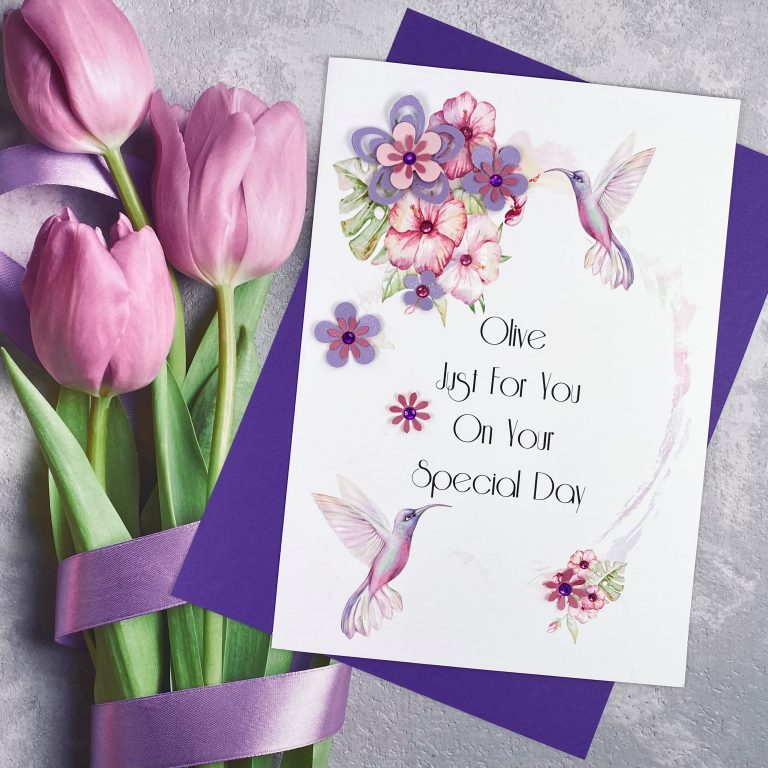 Handmade Birthday Card ‘Humming Birds’