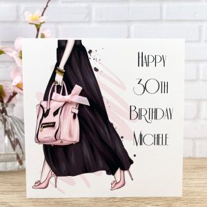 Handmade Birthday Card Long Black Skirt Square Card