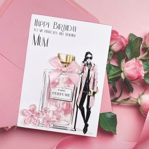 Handmade Birthday Cards Pink Perfume A5 Card