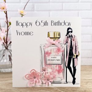 Handmade Birthday Cards Pink Perfume Square Cards