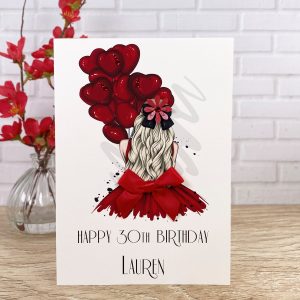 Handmade Birthday Cards Red Balloons A5 Large Cards