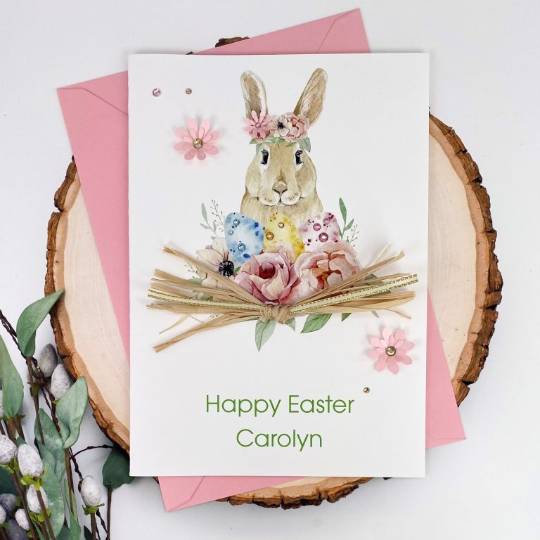 Handmade Easter Card ‘Floral Rabbit’