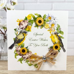 Handmade Easter Card Sunflower Wreath Square Card