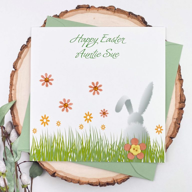 Handmade Easter Card ‘White Bunny’