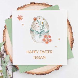 Handmade Easter Card White Egg Square Card